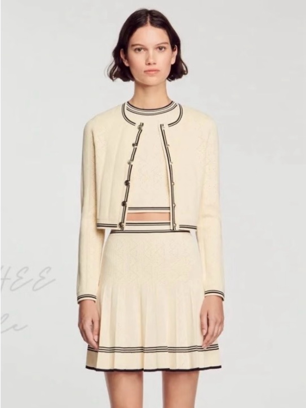 Sandro Cream Mini coat